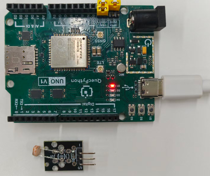 初学者视角体验：【EC800X Duino 开发板】传感器体验-光照传感器